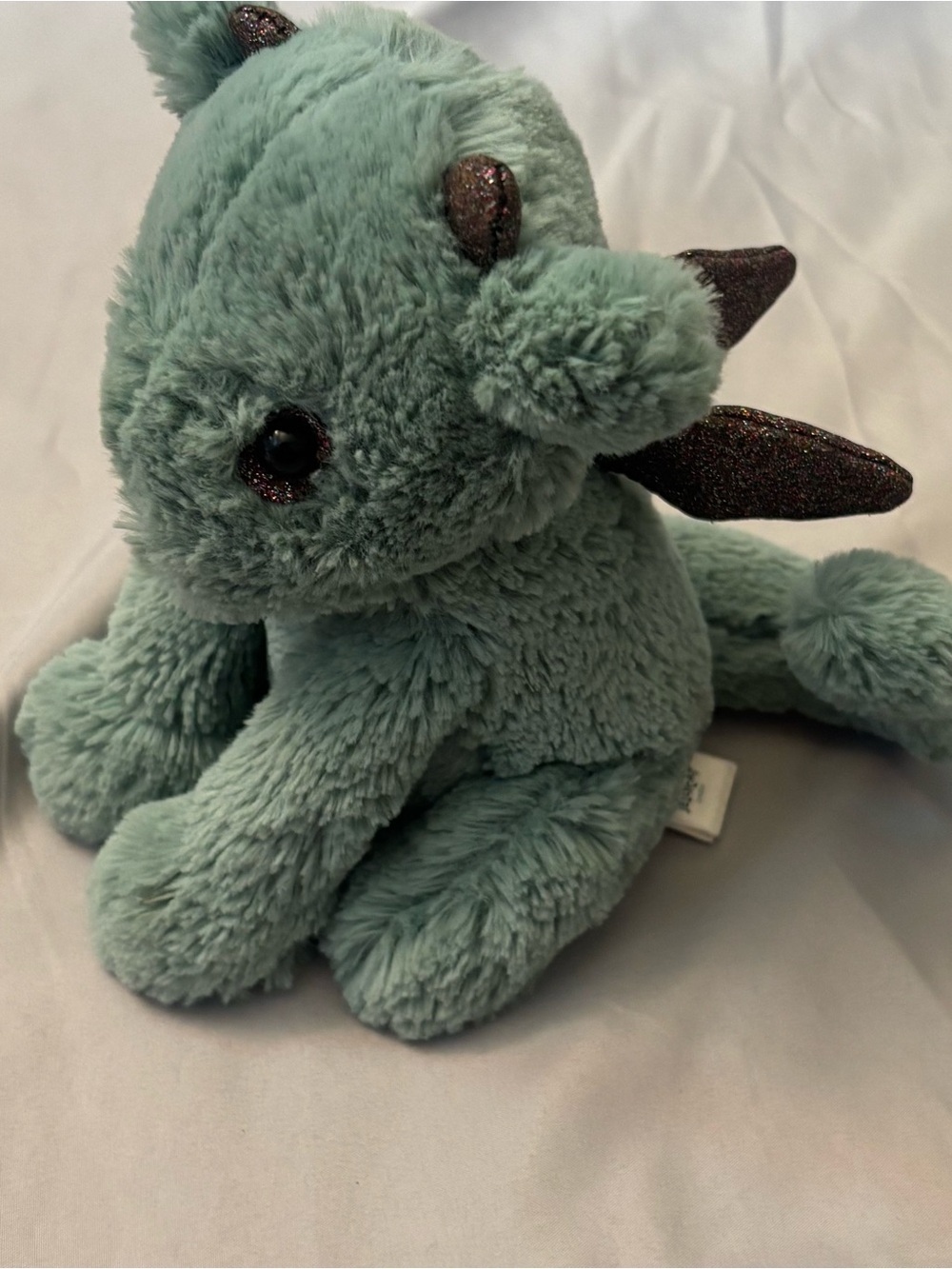 Jellycat London Starry Eyes Dragon Plush Sparkle Glitter Eyes Wings Teal 7 Inch - Picture 2 of 8